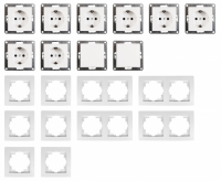 Schalter und Steckdosen Set McPower Flair Standard, 20-teilig, weiß