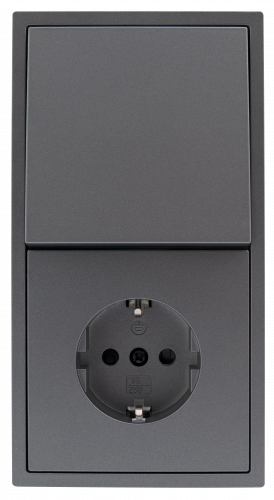 Schalter und Steckdosen Set McPower Shallow Tür 2-fach Profi 3-teilig, Klemmanschluss