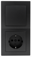 Schalter und Steckdosen Set McPower Flair Tür 2-fach 3-teilig, anthrazit
